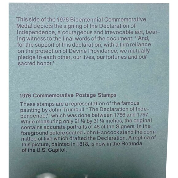 1976 Bicentennial First Day Cover With Commemorative Medal & 13¢ Stamps - Picture 4 of 15